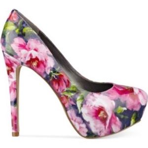Guess Flowers Platform Stiletto Floral Pumps
